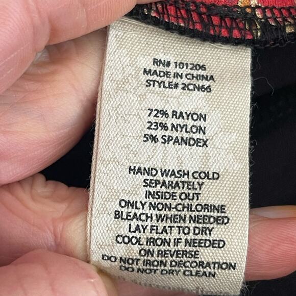 Soft Surroundings Black/Red Print Stretch Dress Pants S - Picture 7 of 9